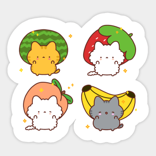 Cats And Fruit Hats Sticker